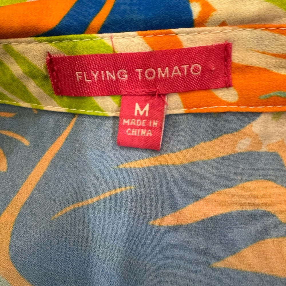 Flying Tomato Multicolor Abstract Print Button-Up Blouse - Picture 7 of 9